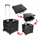 334115 Carrito de la compra negro plegable de plástico capadidad hasta 25 kg