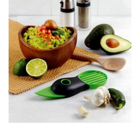 035215 Cortaverduras 3 en 1 para rebanar, cortar y sacar los huesos del aguacate