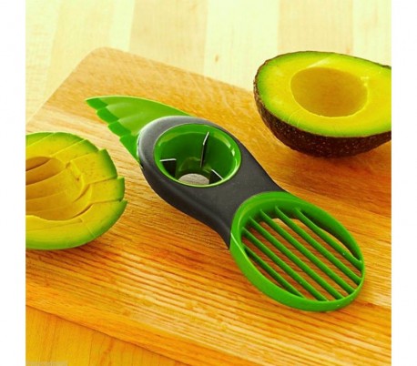 035215 Cortaverduras 3 en 1 para rebanar, cortar y sacar los huesos del aguacate