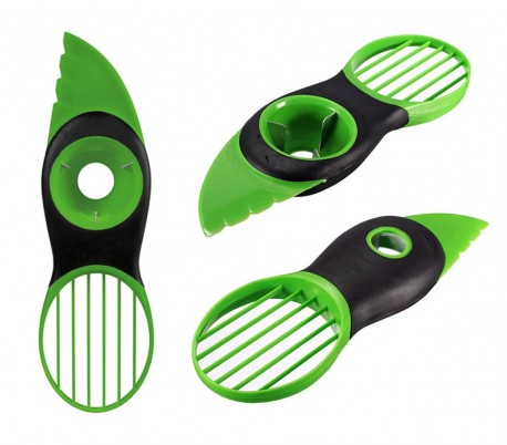 035215 Cortaverduras 3 en 1 para rebanar, cortar y sacar los huesos del aguacate