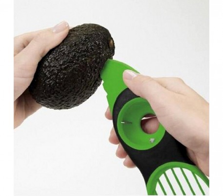 035215 Cortaverduras 3 en 1 para rebanar, cortar y sacar los huesos del aguacate