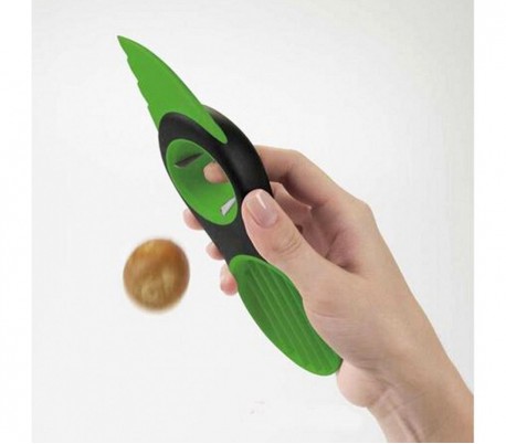 035215 Cortaverduras 3 en 1 para rebanar, cortar y sacar los huesos del aguacate