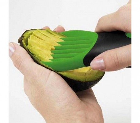 035215 Cortaverduras 3 en 1 para rebanar, cortar y sacar los huesos del aguacate