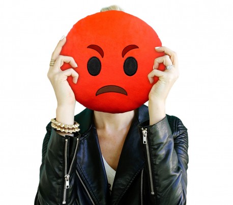 557315 Almohada emoticono motivo Enfadado de 30 cm ø