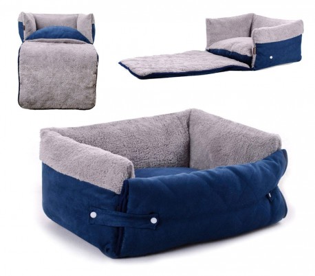 Cama suave para mascostas extensible doble función 82x46x18 cm