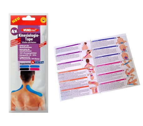 626657 Set de 4 parches Kinesiología para cuello nuca y espalda