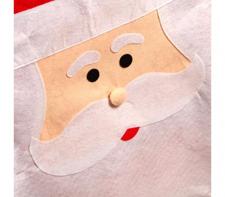 3432 Set de 4 coberteras para sillas motivo PAPA NOEL y MAMA NOEL