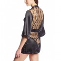 Bata encaje ropa interior noche mujer lencería sexy sensual kimono efecto seda