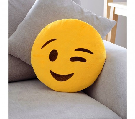 557317A Cojín emoji cara con lagrima color amarillo ø 34 cm emoticono