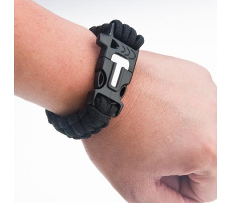 Pulsera de la supervivencia con cuerda - pedernal - cortador