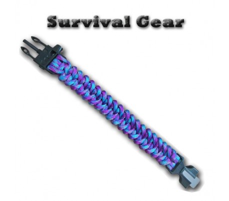 Pulsera de la supervivencia con cuerda - pedernal - cortador