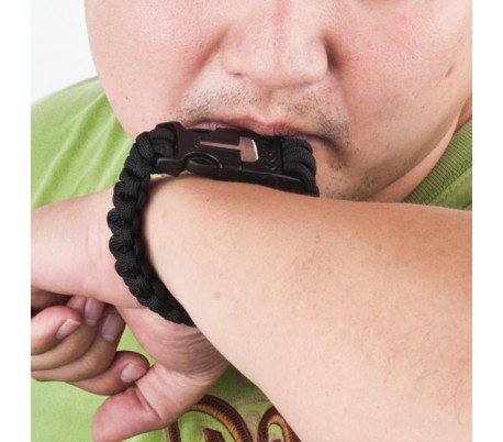 Pulsera de la supervivencia con cuerda - pedernal - cortador