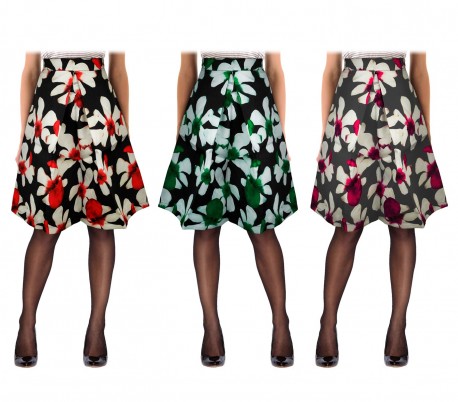 61350 3 Set de 3 faldas mod.Rosemary años 50 estampado de flores