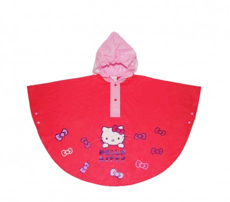 HK811 Poncho impermeable para niñas Hello Kitty con capucha ( 2 a 6 años)