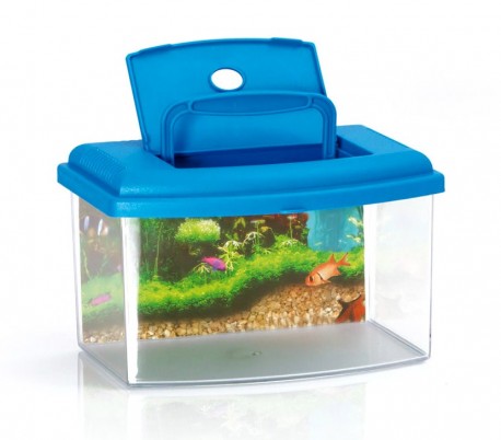 10636 Acuario de plástico rígido rectangular 5.5L con tapa 28x20x17 cm