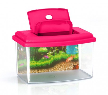 10636 Acuario de plástico rígido rectangular 5.5L con tapa 28x20x17 cm
