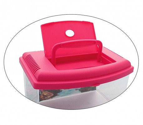 10636 Acuario de plástico rígido rectangular 5.5L con tapa 28x20x17 cm