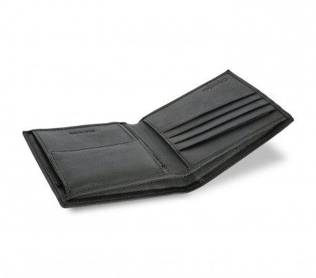 S09 Cartera negra para hombre CALVIN KLEIN de piel con porta monedas