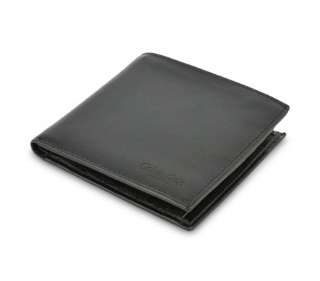S09 Cartera negra para hombre CALVIN KLEIN de piel con porta monedas