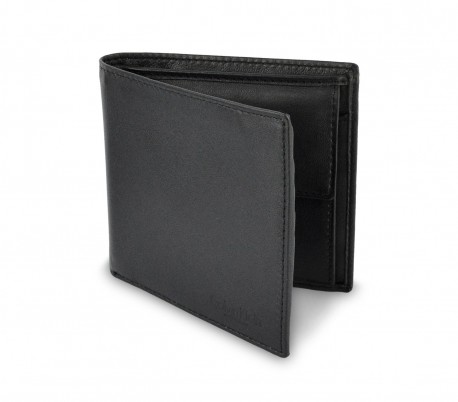 S09 Cartera negra para hombre CALVIN KLEIN de piel con porta monedas