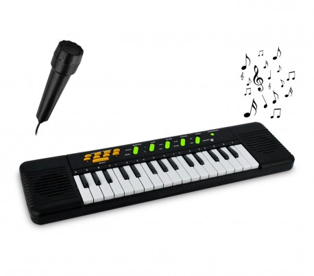 100378 Teclado electrónico de juguete con micrófono 32 teclas con 8 melodías