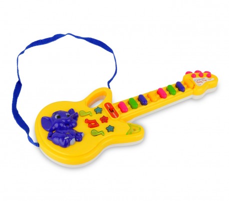 103855 Guitarra de juguete con luces predefinidas melodías y correa para hombro