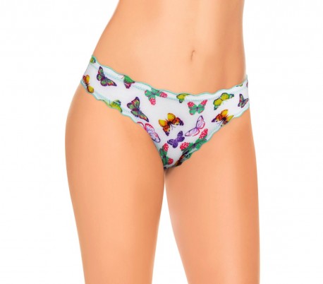 9956 Paquete de 12 braguitas brasileñas motivo mariposas en cuatro colores