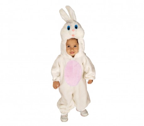 227639 Difraz carnaval motivo conejo blanco de una pieza niño y niña -1 a 4 años