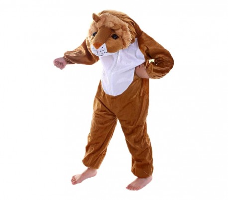 227691 Disfraz de carnaval de Leona niño y niña con cremallera onesie -1 a 4 año