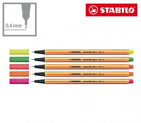 Set 25 rotuladores punta fina de  0,4 mm STABILO point88 8825-061