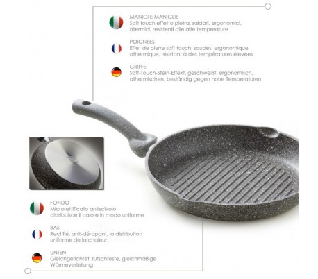 Plancha antiadherente Accademia Mugnano de piedra 28 cm CUORE DI PIETRA 