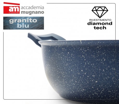 Cacerola antiadherente con dos asas 20 cm Accademia Mugnano GRANITO BLU