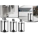 Set de 3 cubos de basura aluminio 3 - 5 - 12 LT 