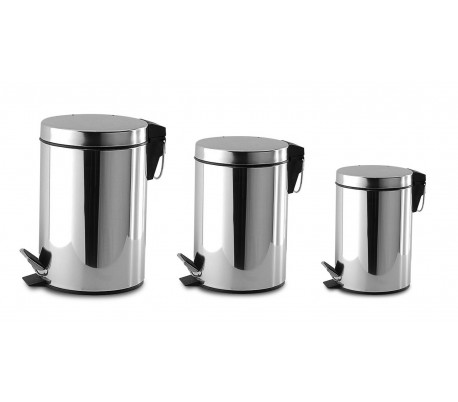Set de 3 cubos de basura aluminio 3 - 5 - 12 LT 