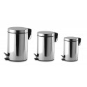 Set de 3 cubos de basura aluminio 3 - 5 - 12 LT 
