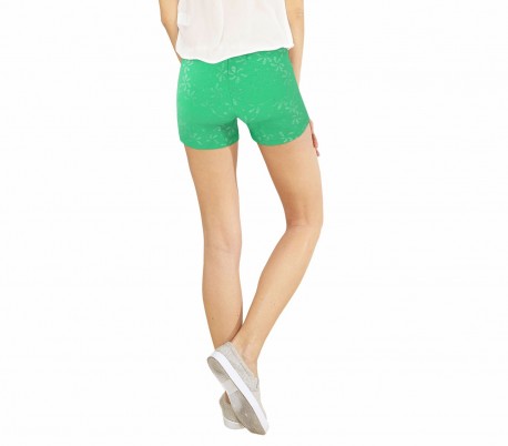 F9330 Pantalones cortos mujer mod. Denise bordados en tejido elástico suave