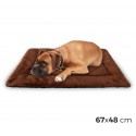 3002 Cama de terciopelo suave para perros tamaño M marrón 48 x 41 cm