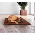 3002 Cama de terciopelo suave para perros tamaño M marrón 48 x 41 cm