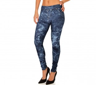 HO-1610 Set de 2 leggins estilo tejano mod. ALISYA motivos florales y bolsillos 2