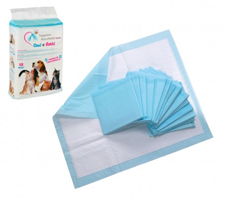629313 Pack 12 empapadores absobentes para perros y gatos 60x60 cm absorbe olore