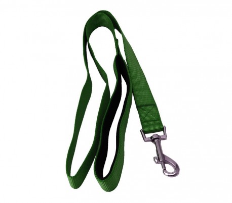054253 Correa corta para perros ART 5425 nylon 120 cm verde militar mosquetón