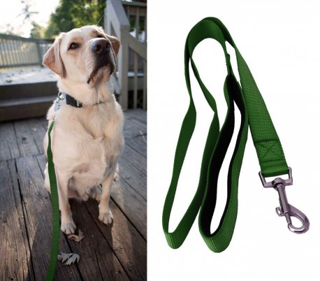 054253 Correa corta para perros ART 5425 nylon 120 cm verde militar mosquetón