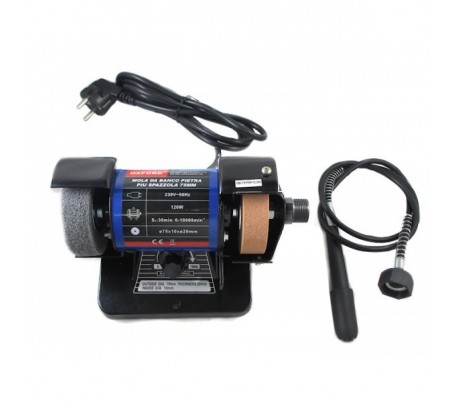 Esmeriladora mini 120w doble disco 75 mm de perforación 9900 rpm