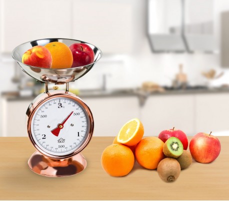 PWC1027 Bascúla de cocina analógica DCG hasta 3 kg bandeja acero y cuerpo bronze