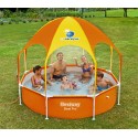 54125 Piscina inflable con red para voleibol niños Bestway 253x168x97 cm