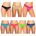 Pack de 12 slip cintura baja mod. IMPACT colores con encaje de algodón