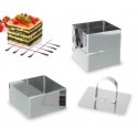  702239 Set di 3 coppapasta quadrati in acciaio inox con stantuffo GRAN CHEF 