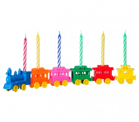 565111 Set porta velas en forma de tren 6 piezas incluye velas