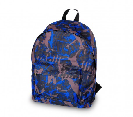 736224 Mochila de hombro mod. CARSWO azul y gris de camuflaje tela impermeable