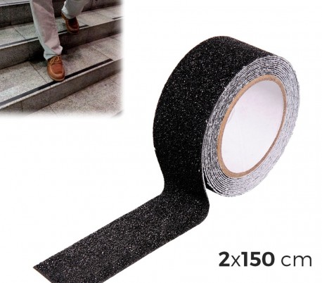 749345 Pack 8 pz cinta antideslizante para superficies transitables negro 2 x 15
